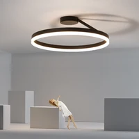 Modern LED Restaurant Ceiling Light Nordic Designer Simple Single Circle White/Black Ceiling Lamp Bedroom Kitchen Home Lighting