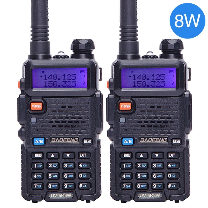 Портативная рация Baofeng UV 5R 8 Вт высокой мощности радиостанция 2 канала cb с