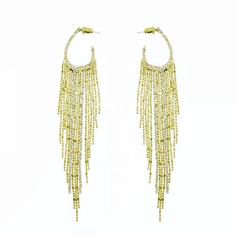 

Fashion Irregular Electroplating Tassel Long Ladies Wedding Accessories Exaggerated Temperament Earrings Baroque