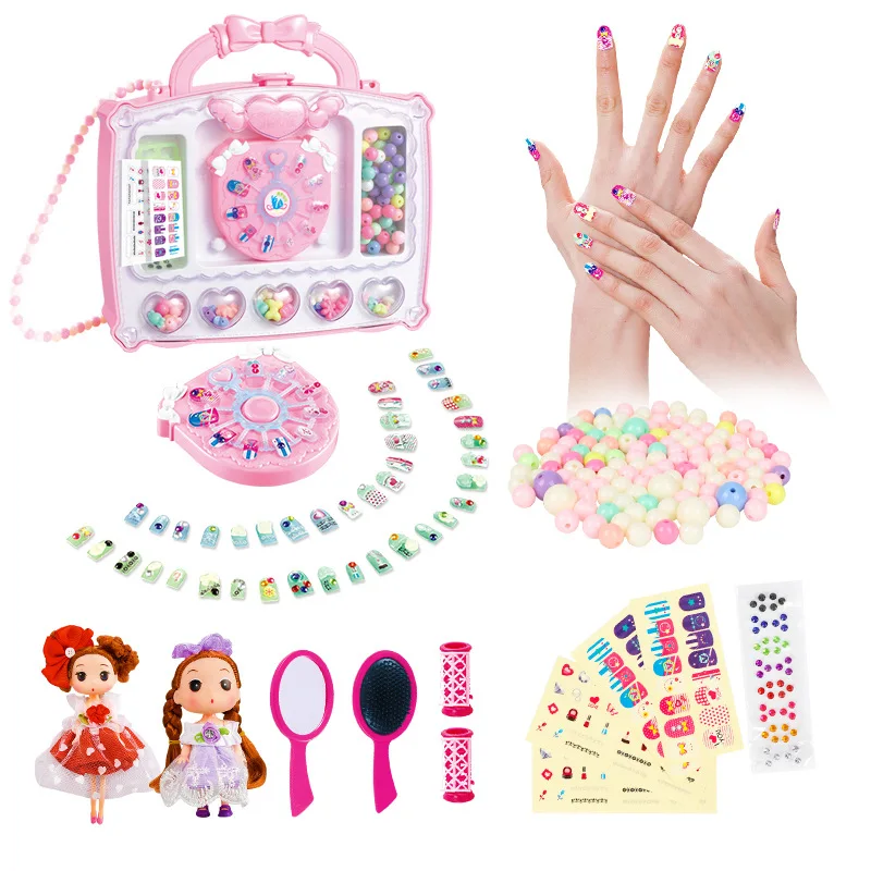 

Girls play toys children's simulation nail set nail beading combination children's nail tools