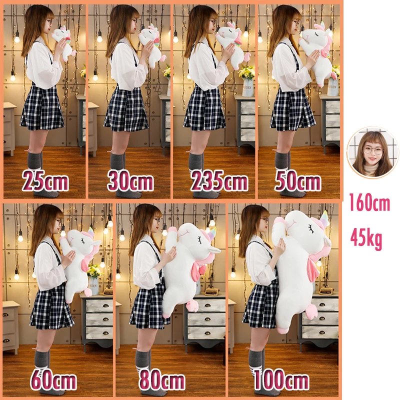 Большая/большая плюшевая игрушка единорог 50 см куклы Мягкая Белая/Розовая