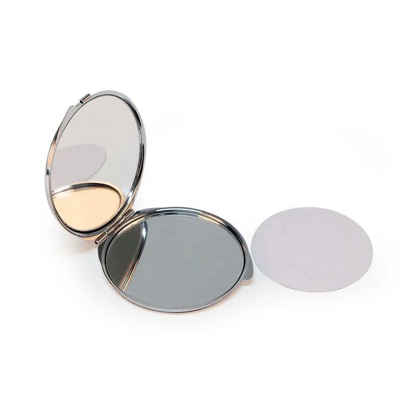 Пустое Сублимационное металлическое рекламное косметическое карманное зеркало