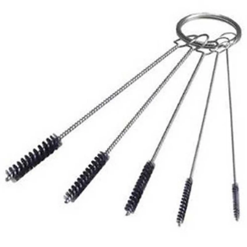 5pcs Pipe Tube cleaning Brush Wire Nylon Flexibl fine long handle Straws Sewing Paint Cleaning brush Stainles steel | Инструменты