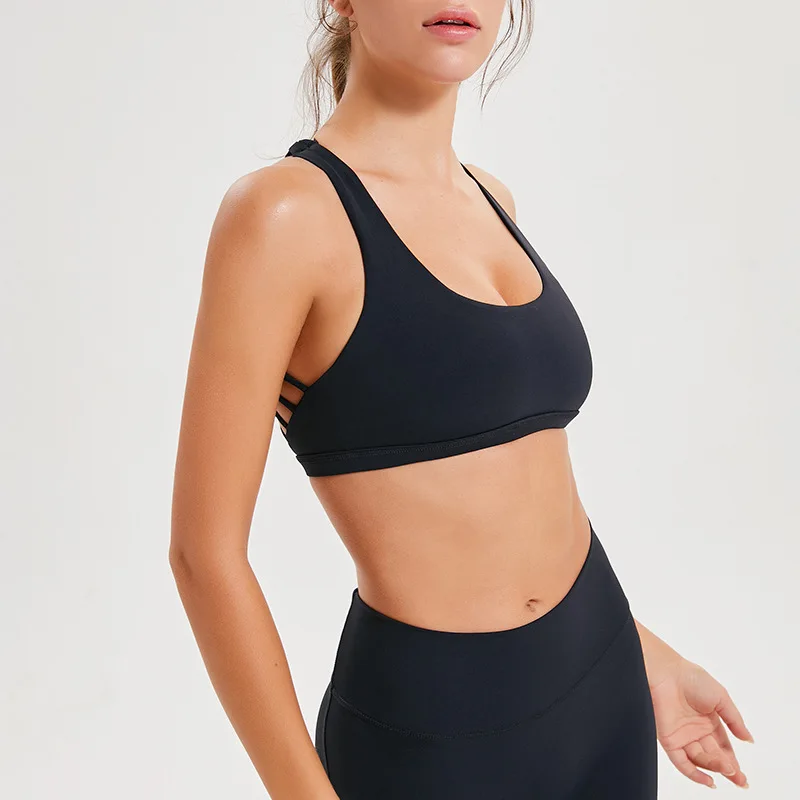 Wireless Push Up Sport Bra Top Women Crisscross Straps Solid Yoga Sports Vest Padded Fitness Athletic Bras Woman Underwear | Спорт и