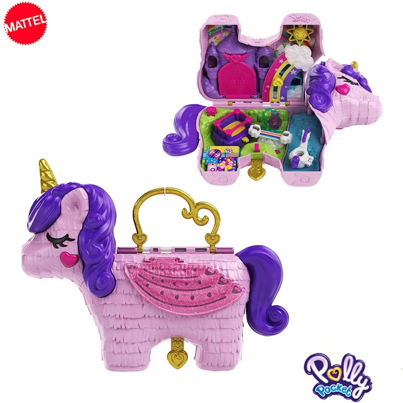 Оригинальные милые куклы Mattel Polly Pocket Surprise Unicorn Для девочек на день рождения