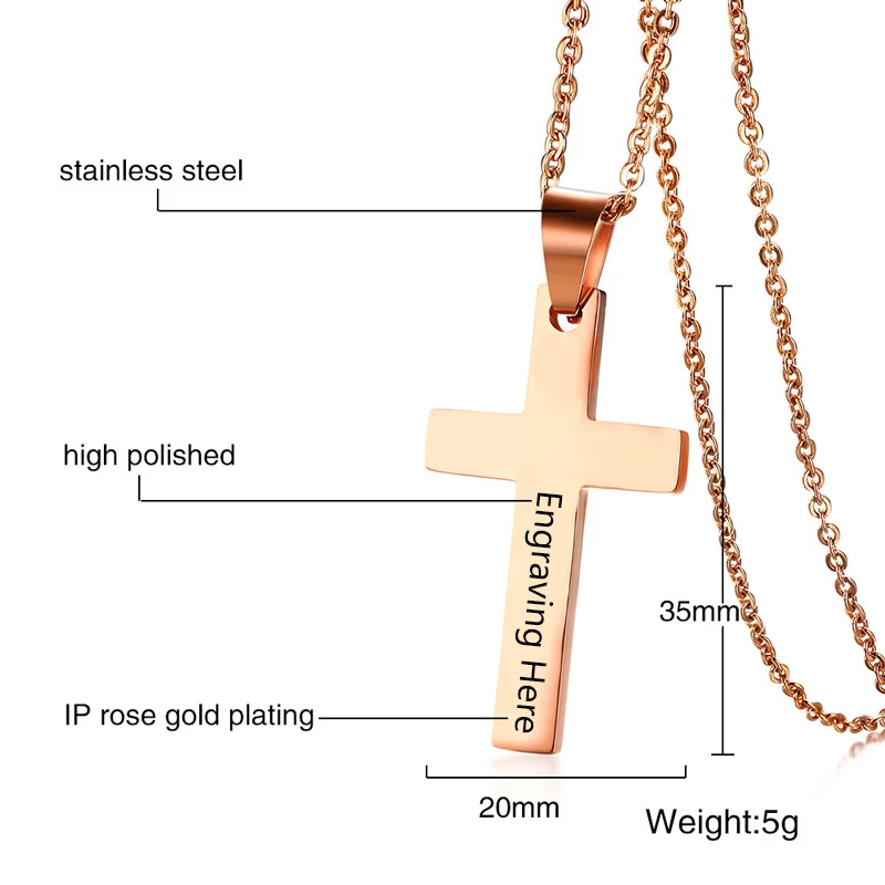 Женское Ожерелье с кулоном крестом из нержавеющей стали|Индивидуальные