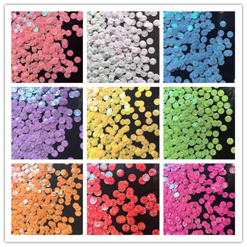 

hot style 10g/250pcs 9mm AB color fantasy Daisy Round Sequin Paillette Sewing Wedding Craft DIY Garment Lentejuelas Accessory