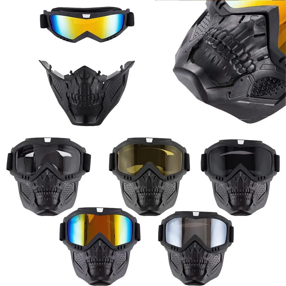 

New Skeleton Face Mask Protection Goggles With Vents Removable Ski Windproof Helmet Outdoor Winter Motorcycle Cycling Equipment