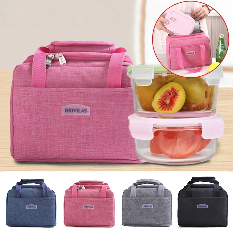 

Portable Lunch Bag New Thermal Insulated Lunch Box Tote Cooler Handbag Bento Pouch Dinner Container School Food Storage Bags