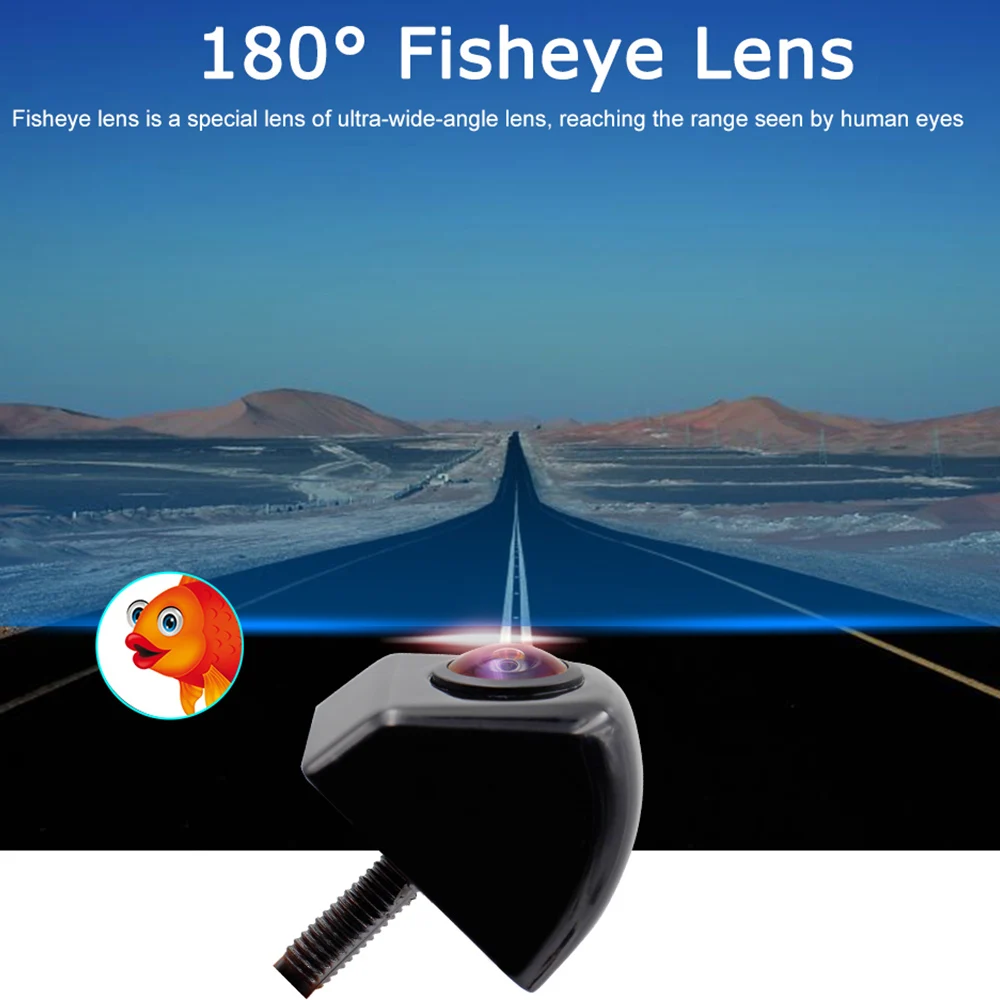 SMARTOUR 180 Degree Fisheye Lens Car Camera Rear / Front View Wide Angle Black Metal Reversing Backup Night Vision CCD |