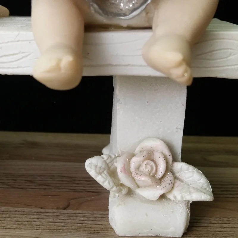 

1pcs little angel miniature figurines Resin Action Figure Collectible model lovely gifts Ornaments Home Decoration Desk Decor