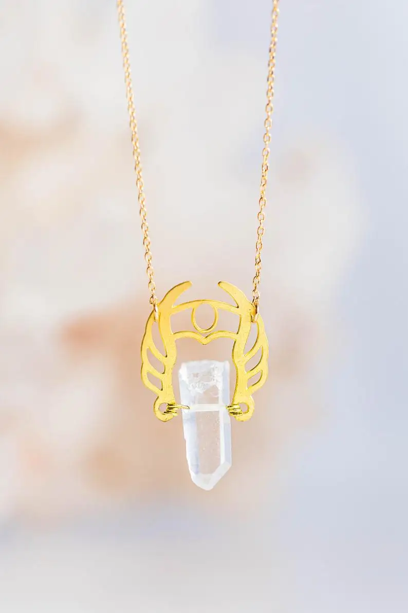 

She-Ra Warrior Necklace | Girls Power Necklace with Natural Quartz