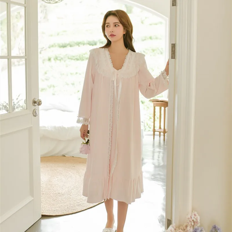 Милые зимние комплекты женских халатов из плотного бархата с длинным рукавом