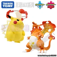 takara tomy genuine pokemon sword and shield mx dynamax pikachu and charizard cute action figure model toys