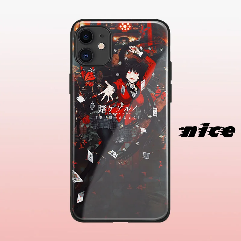 jabami yumeko cover for iphone se 6s 7 8 x xr xs 11 pro max samsung s note 10 20 plus glass phone case shell free global shipping