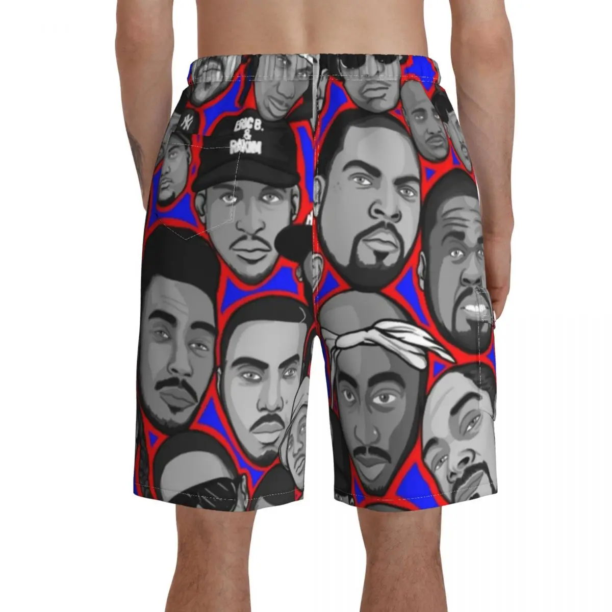 

Hip Hop Board Shorts Pattern Bathing Swimming Trunks Polyester Men Swim Trunks