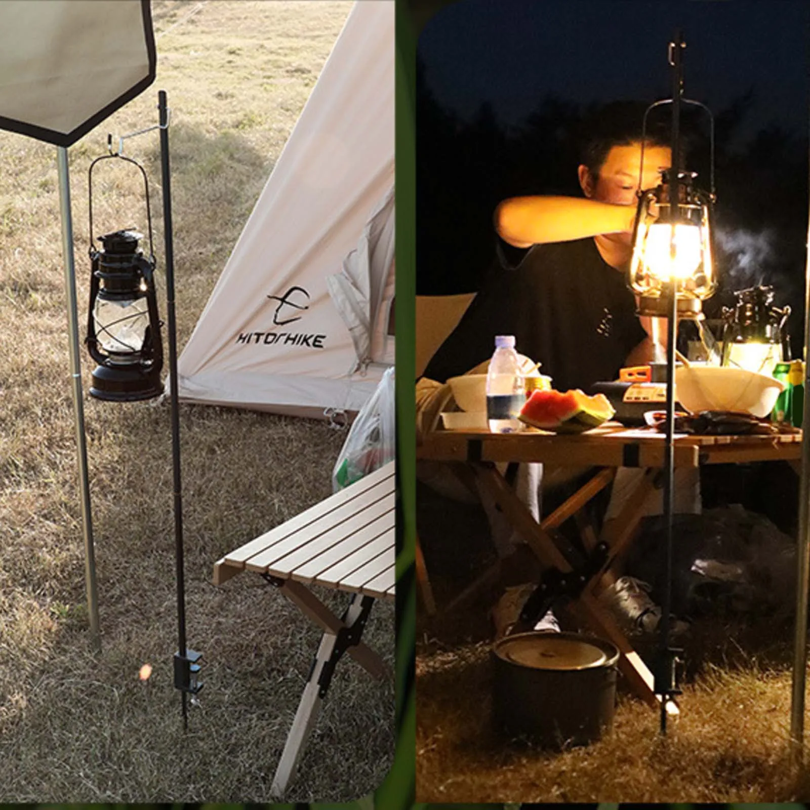 

Multifunctional Outdoor Camping Hunting Hiking Folding Lamp Post Pole Kit Portable Fishing Hanging Light Fixing Stand Holder