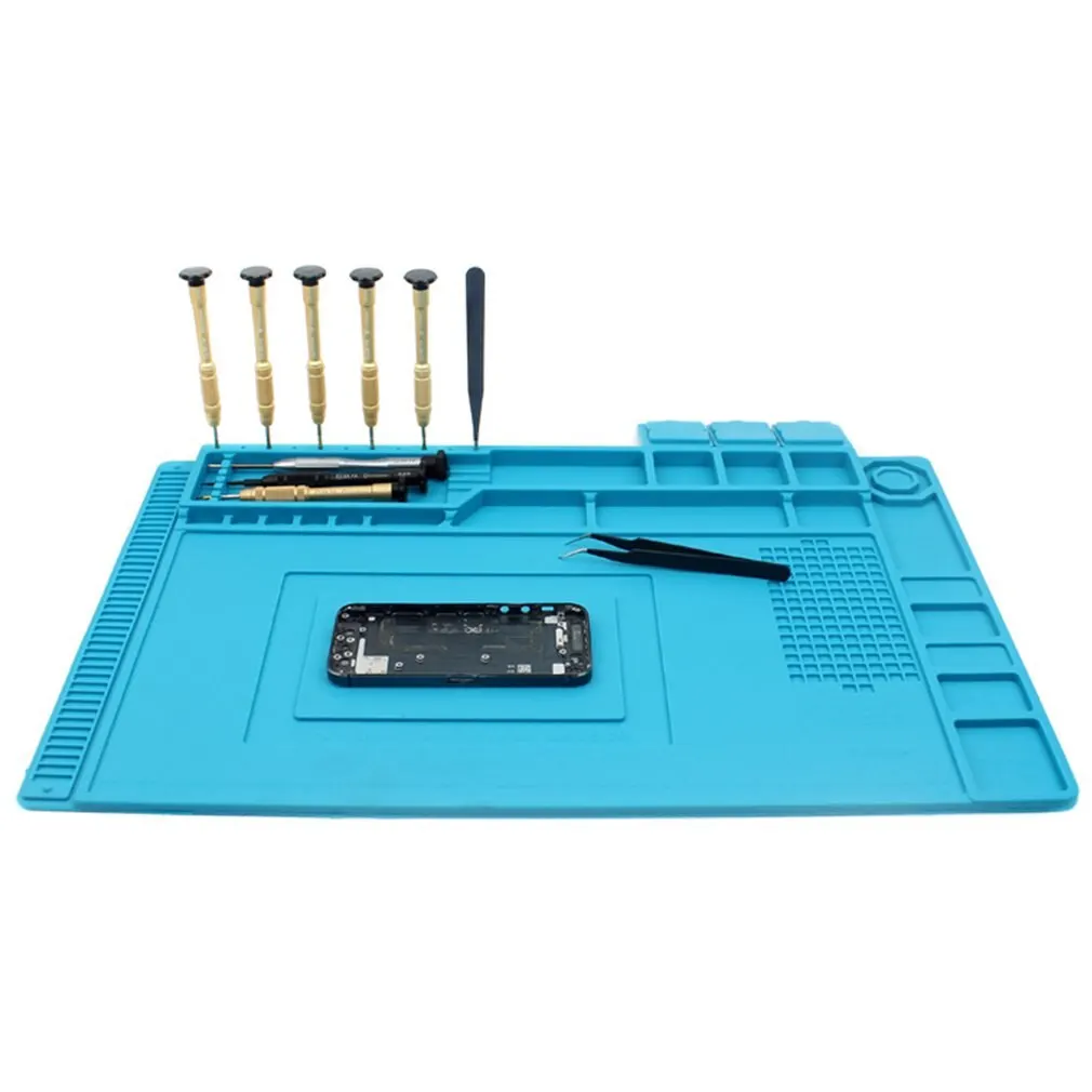 

Repair Pad Insulation Heat-Resistant Soldering Station Silicon Soldering Mat Work Pad Desk Platform for BGA Soldering Station