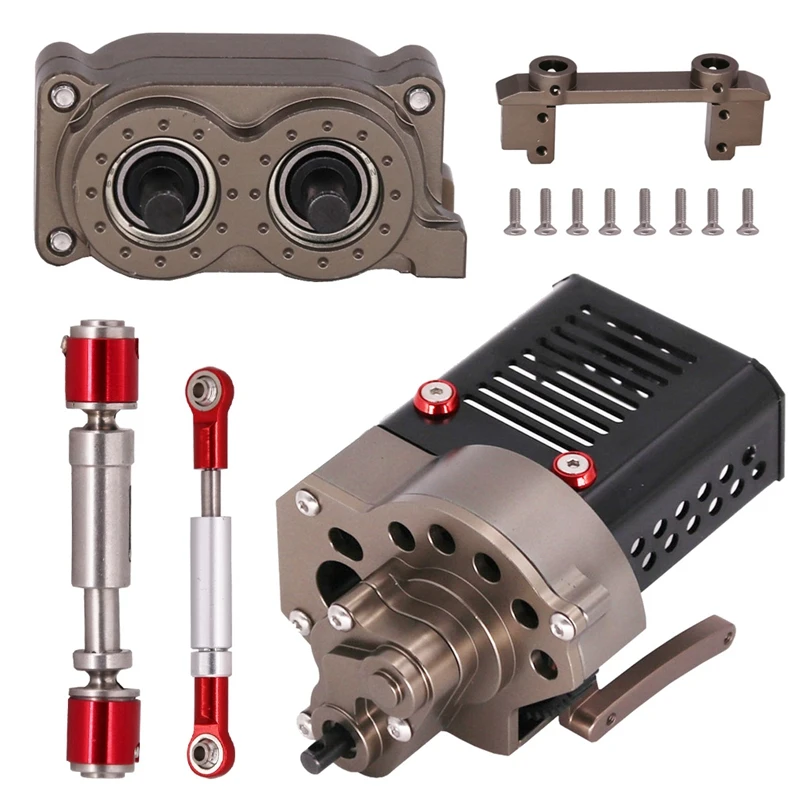 

SCX10 CNC Metal Front Motor Gearbox Transmission Box Set for 1/10 RC Crawler Car Axial SCX10 DIY Assembly Accessories