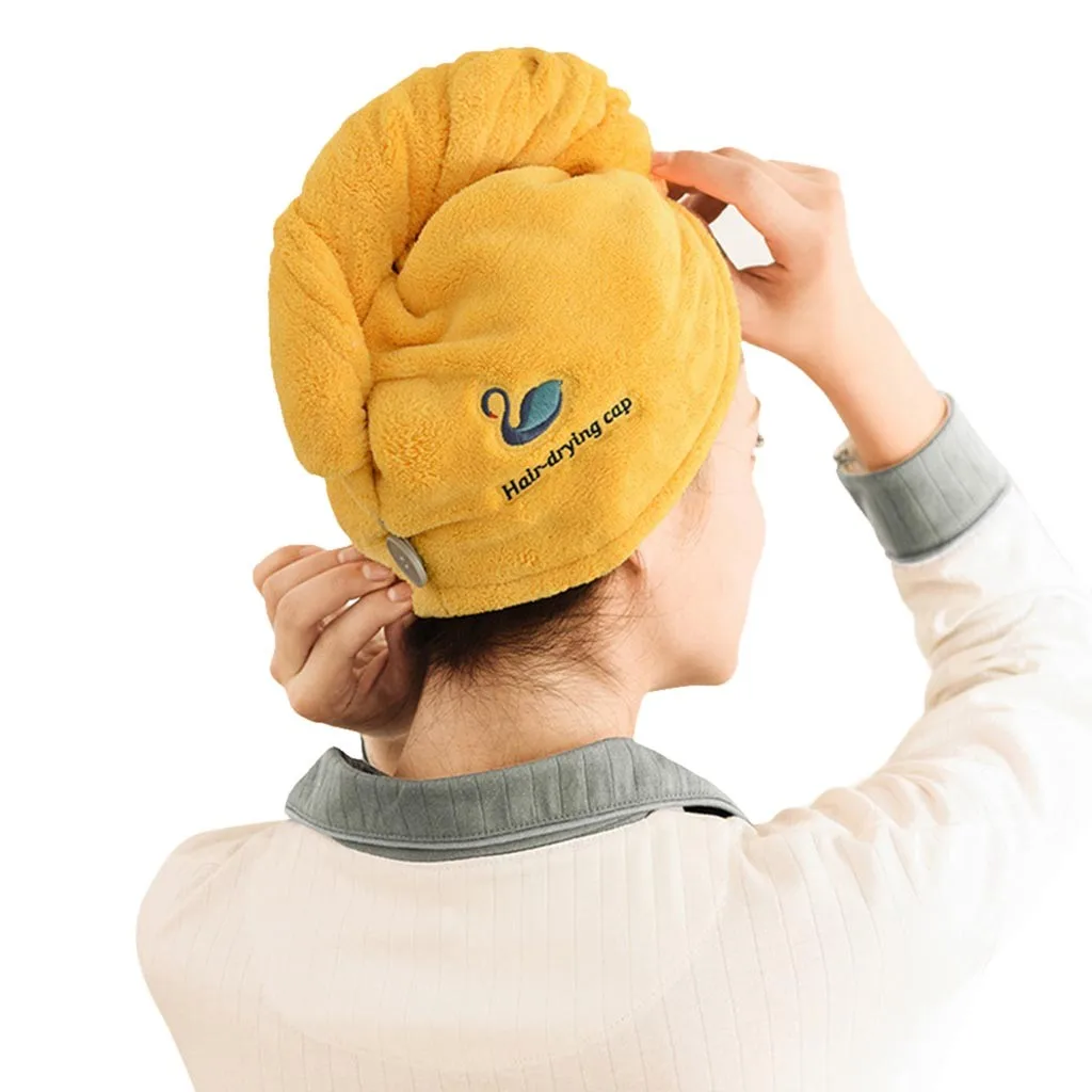 Сухих волос Кепки мультяшная микрофибра тюрбан быстрой сушки шляпа завернутый