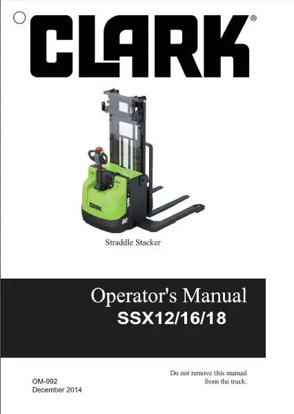 

Clark Operators Manuals 2018