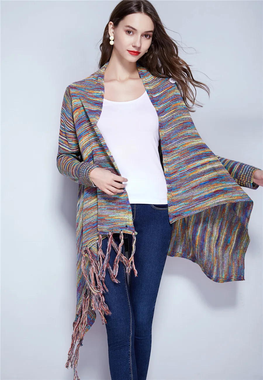 Женский модный Повседневный вязаный свитер уличная джемпер однотонный пуловер