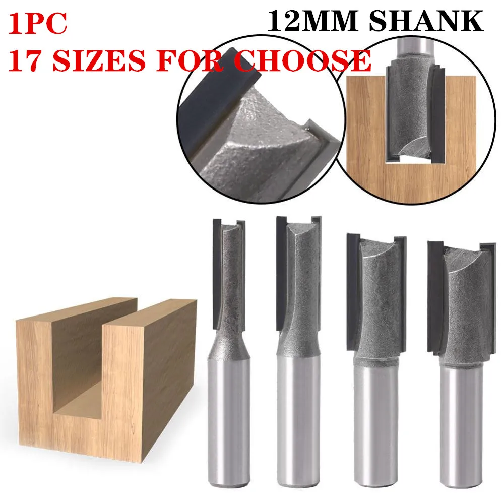 1pc 12mm Shank 2 flute straight bit Woodworking Tools Router Bit for Wood Tungsten Carbide endmill milling cutter - купить по