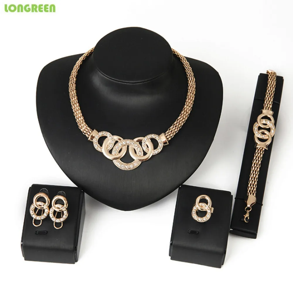 Style 9 gold Роскошные золотые ювелирные изделия с украшением в виде кристаллов капли воды Для женщин Китая по оптовым ценам многослойное украшение на шею в Цепочки и ожерелья серьги свадебные туфли в нигерийском стиле Дубай ювелирные наборы - Окраска металла: Style 9 gold