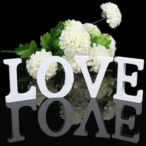 Деревянные буквы сделай сам с белыми буквами алфавита 1 шт. украшения для свадьбы