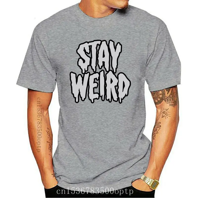 

Printed Stay Weird Sunlight T Shirt For Mens 100% Cotton Men's Tshirts Crew Neck 2020 Oversize S-5xl Tee Shirt