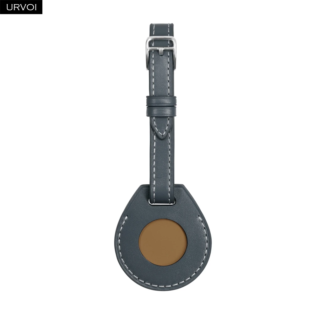 

Кожаный чехол-держатель URVOI для Apple AirTag 2/1: защитный брелок-трекер для багажа, крепеж на ремень