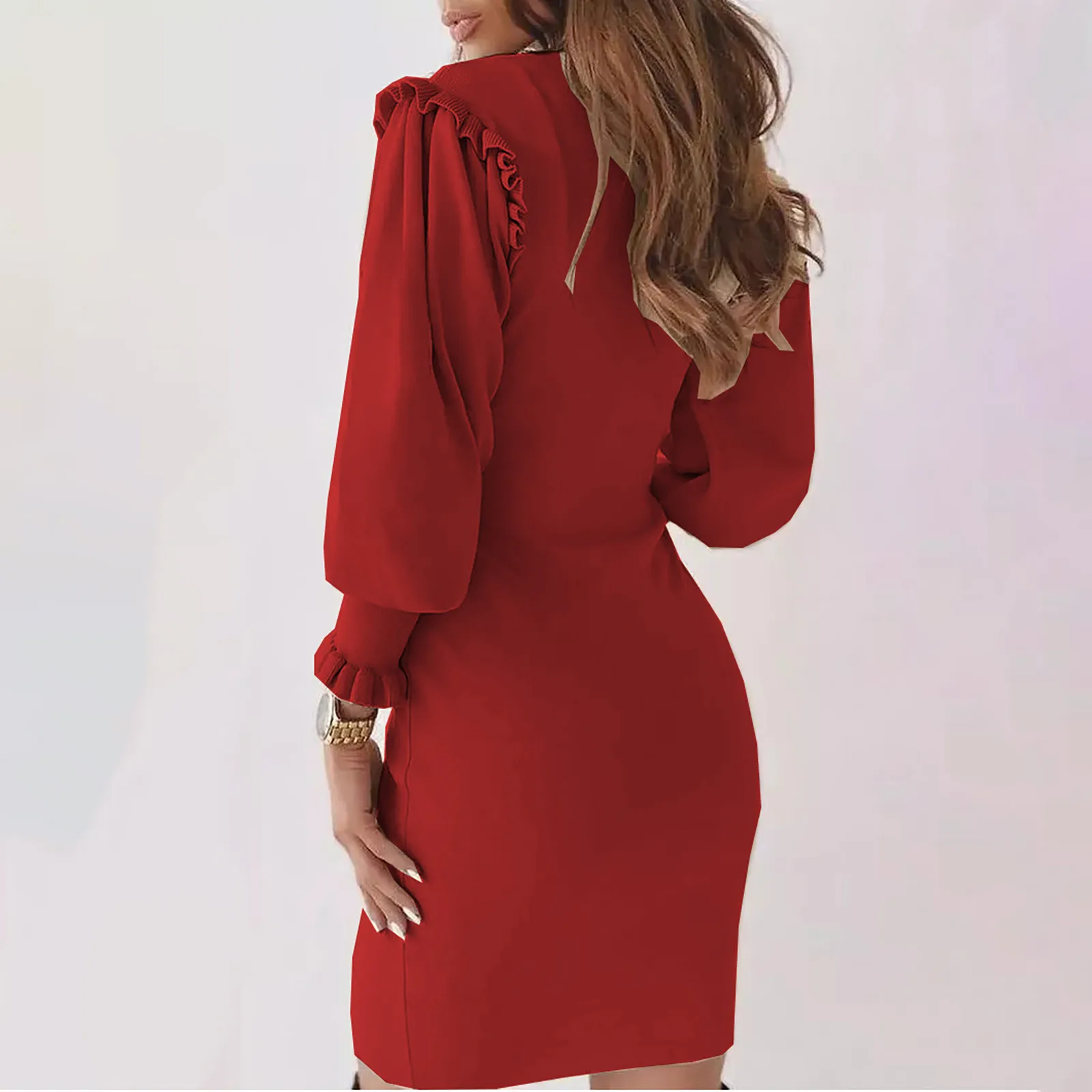 Autumn Winter Sweater Dress Women V-neck Long Sleeve Knit Bodycon Female Warm Party Dresses Ladies Clothing Femme Vestdiaos | Женская