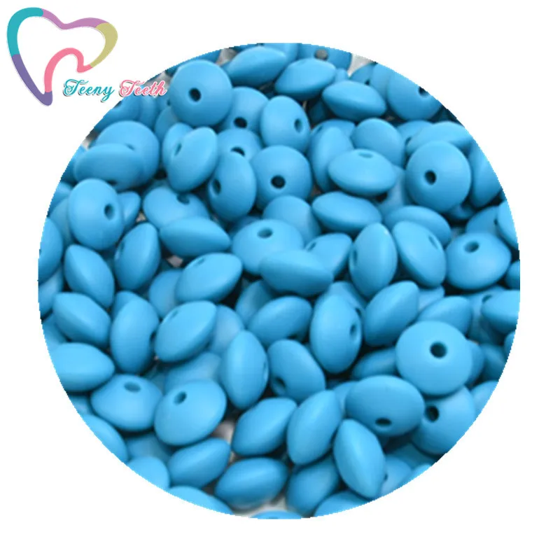 Teal Blue Biscay Bay Teeny Teeth 20 шт. Силиконовые Прорезыватели для зубов Abacus бусины в форме чечевицы DIY цепочка для прорезывания зубов красочные чечевицы Силиконовые Прорезыватели блюдца свободные бусины - Цвет: Teal Blue Biscay Bay