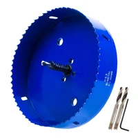 dsha 6 inch 152 mm hole saw blade for cornhole boardscorn hole drilling cutter hex shank drill bit adapter blue
