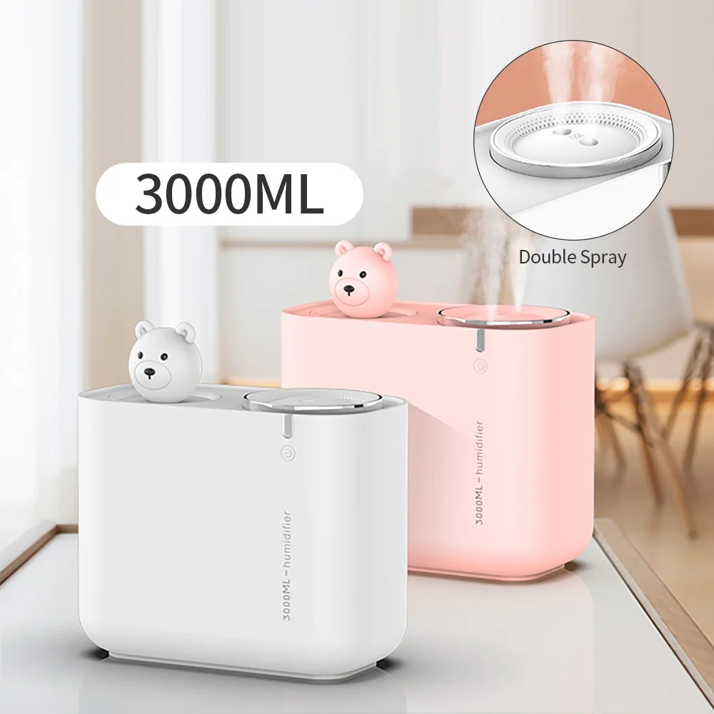 

Double Spray Aromatherapy Diffuser Humidifier USB Ultransonic Cool Humidificador Essential Oil Home Mist Maker Quiet Fogger