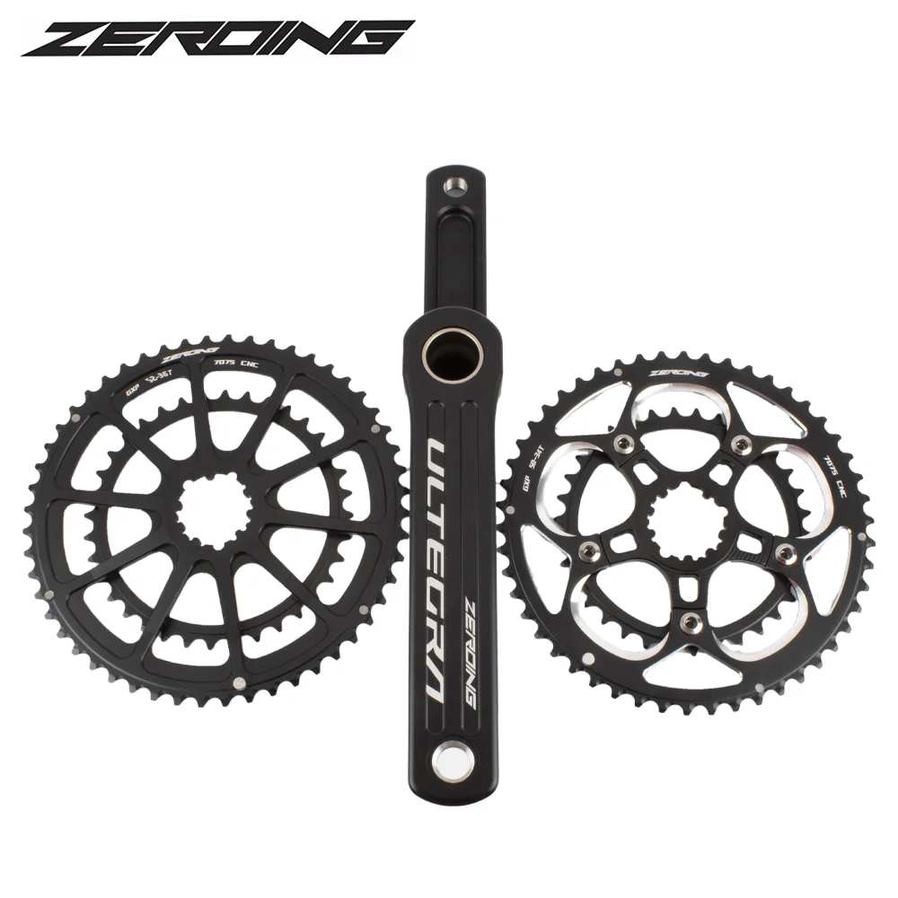ZEROING Road Bike Crank GXP Crankset 170/172.5/175mm MTB Chainring Double Toothed Plate 50-34/52-36/53-39T for Shimano /SRAM | Шатуны и