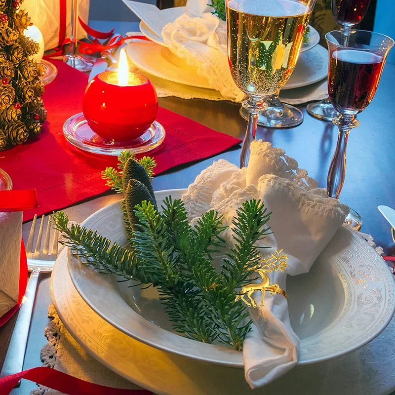 

12 Pcs Christmas Napkin Rings Deer Napkin Rings for Dinners Parties,Table Decoration,Christmas and Kitchen Dining,Etc