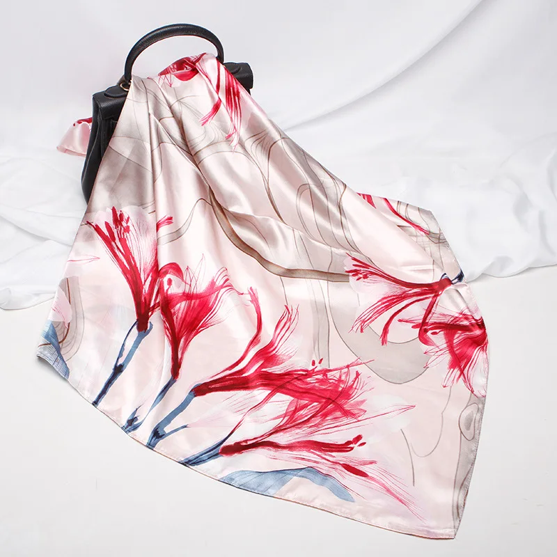 

Шарф женский из искусственного шелка, 90 х90 см, весенний