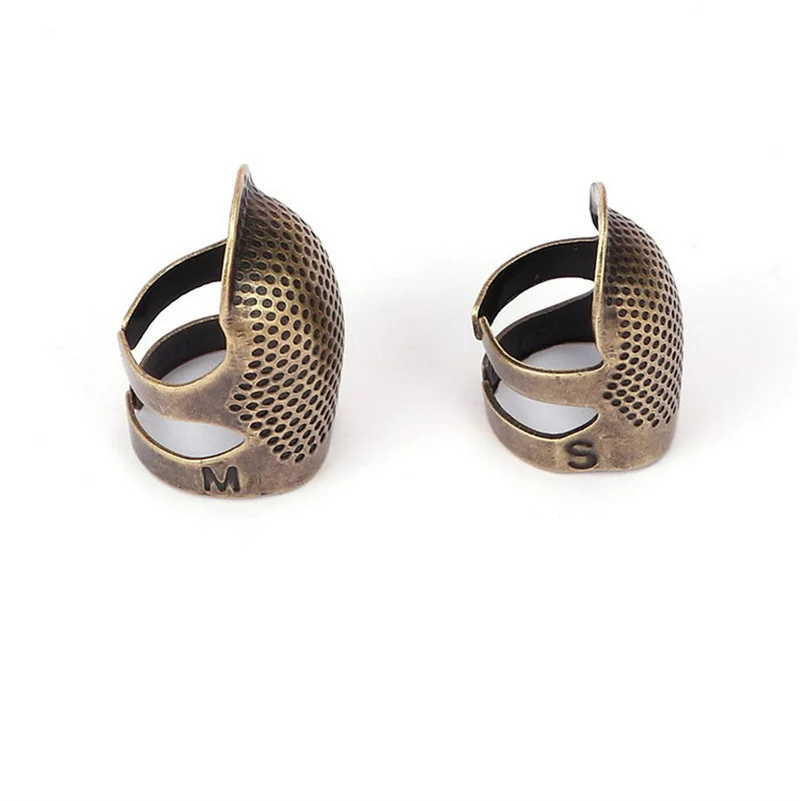 2pcs Safety Embroidery Metal Finger Protector Ring Vintage Wear Thimble Craft for Cross Stitch Weaving Sewing Tools kit | Дом и сад