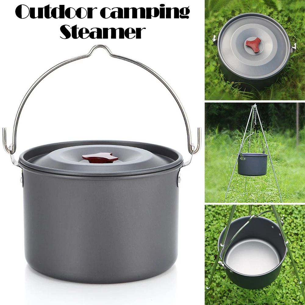 

Camping Pot Mug Titanium Cup Tourist Tableware Picnic Utensils Outdoor Kitchen Equipment Travel Cooking Set Cookware Hiking