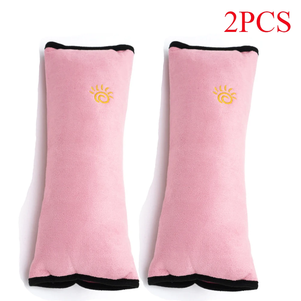 2pcs pink pillow Автомобильный Стайлинг для маленьких детей Защитный ремень автомобильные ремни безопасности Подушка Защита плеча мягкий подголовник ремень безопасности подушка для шеи авто - Название цвета: 2pcs pink pillow