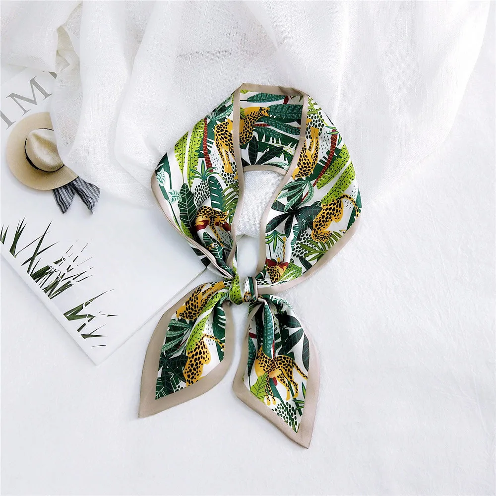 

Fashion Hot Sale Bag Scarf Feather Print Women Silk Scarf Bag Ribbons Head Scarf Tie Small Long Scarves & Wraps