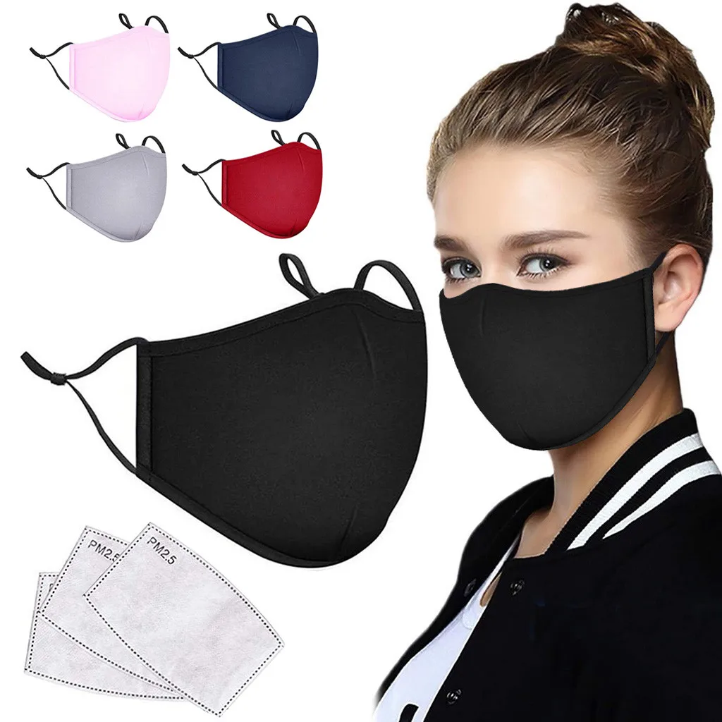 

3 Filters +1pcs PM2.5 Filter Face Mask Washable Mouth Masks With Breathing Activated Carbon Filter Insert Respirator Proof mask