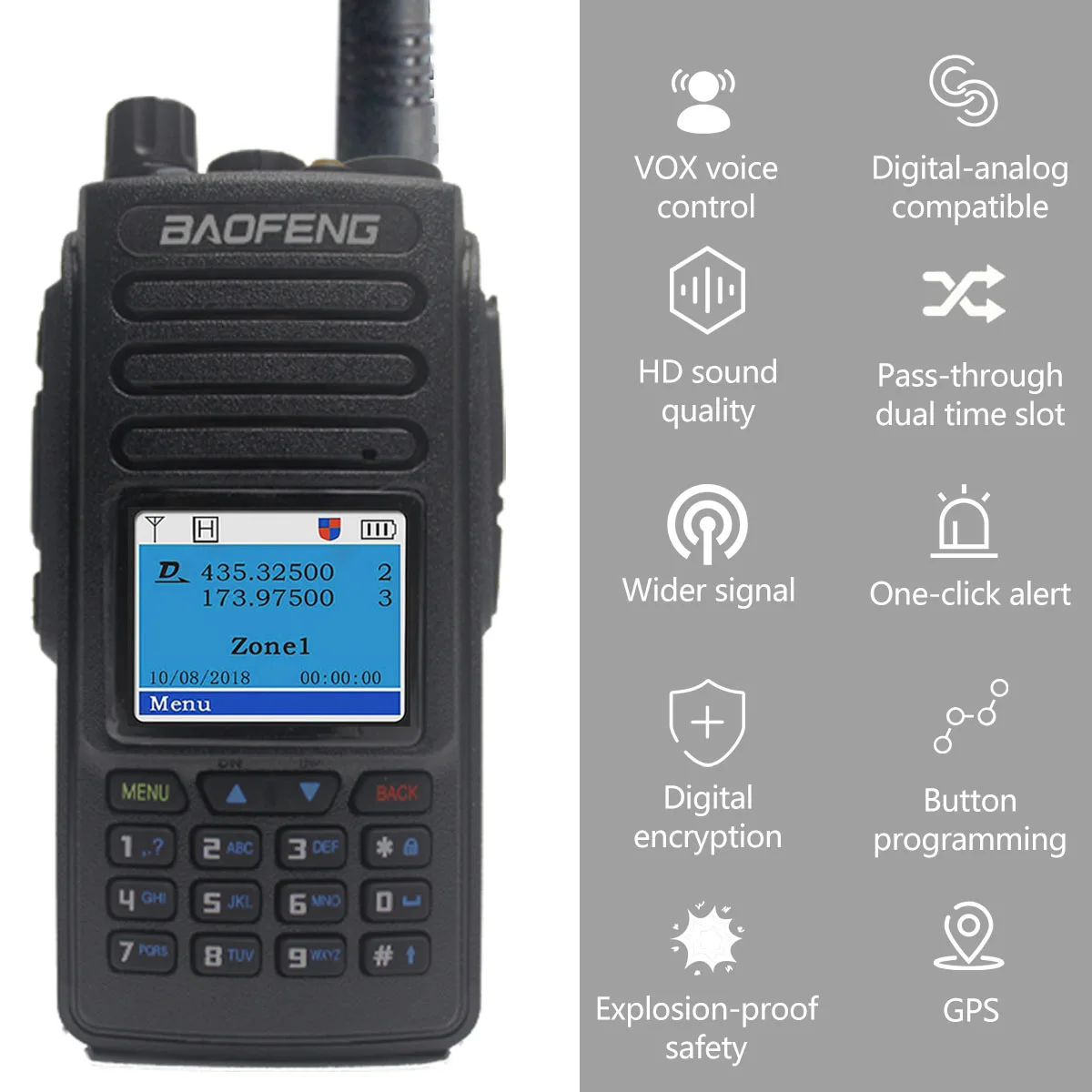 BaoFeng DM 1702 DMR цифровой Anolog двойной режим портативная рация VHF Любительская GPS