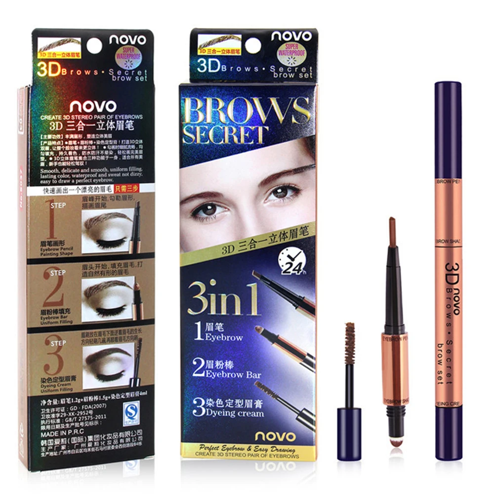 1 шт. карандаш для бровей + пудра палочка крем окрашивания 3 в создать 3D