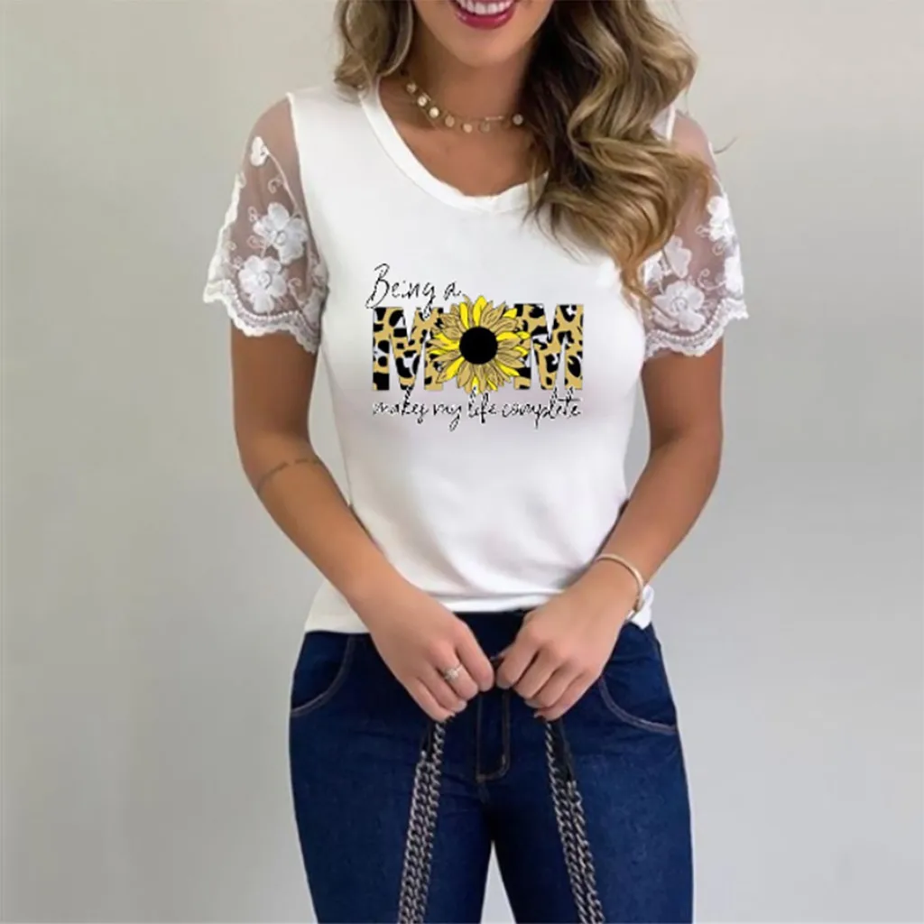 Летние футболки размера плюс женская футболка с коротким рукавом и круглым