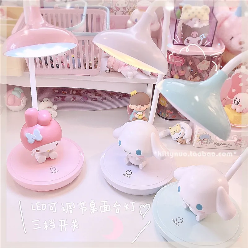 Sanrioed Kawaii My Melody Cinnamoroll Kuromi Настольный светодиодный обучающий ночсветильник для