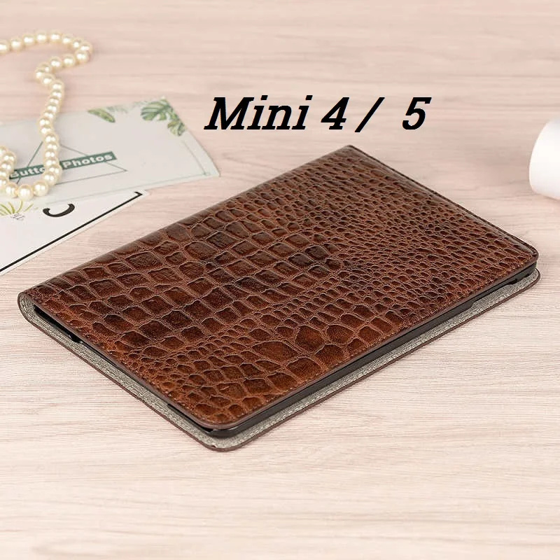 Coque для iPad mini 1 2 3 4 5 Роскошный чехол из крокодиловой кожи PU Folio Stand слот для карт iPad mini 5 Роскошный чехол 7,9'' - Цвет: mini 4 5 Brwon