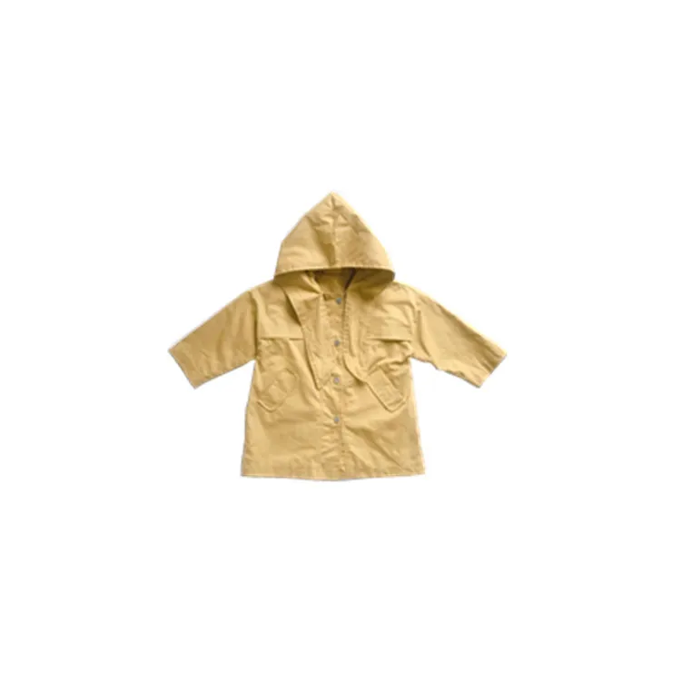 Модные однотонные тренчи с капюшоном в Корейском стиле для девочек 1 6 лет Детские