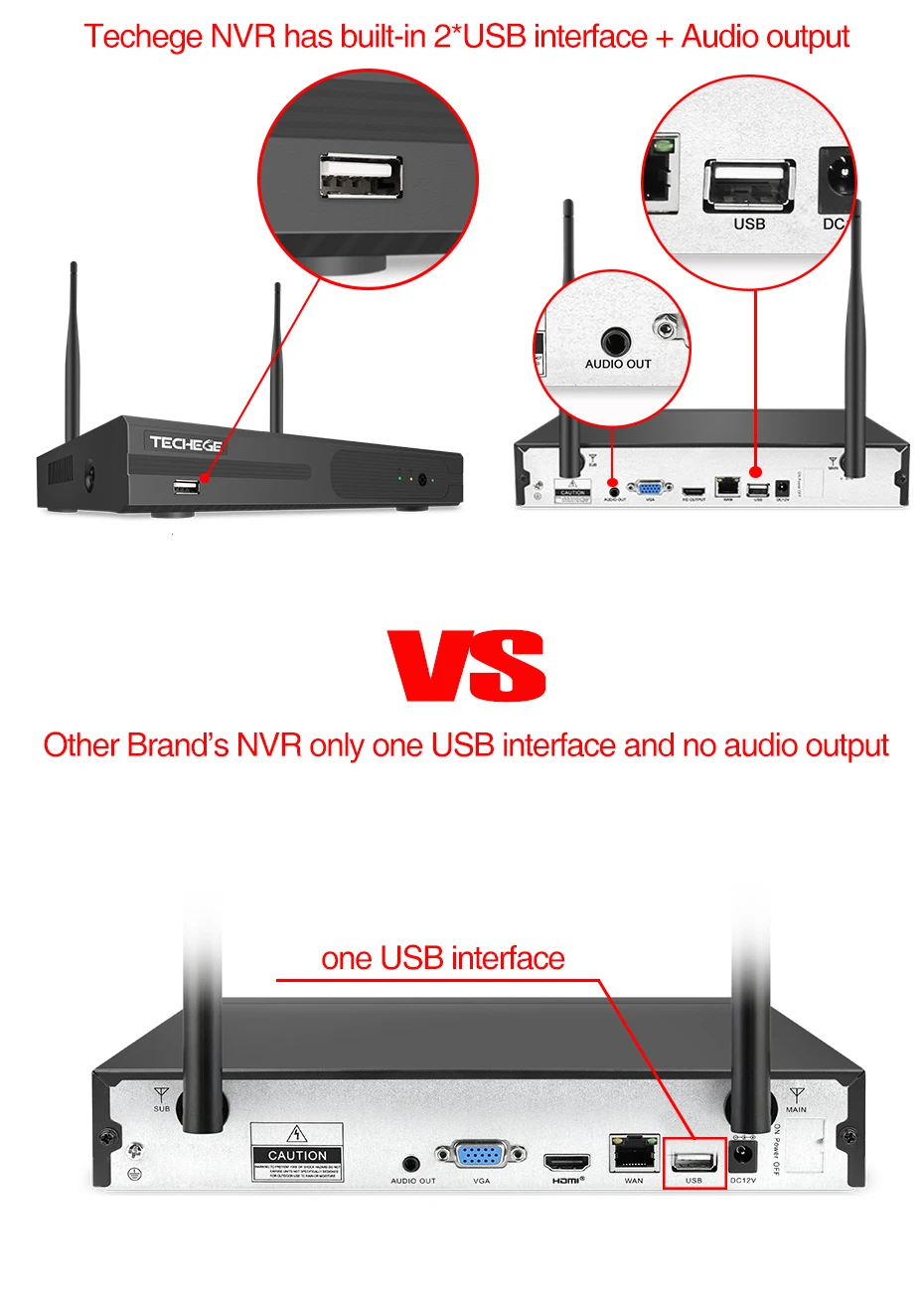 Techege 4CH беспроводной 1080P NVR комплект HD 1" ЖК-монитор 4CH wifi NVR безопасность 2MP аудио wifi камера CCTV камера система приложение дистанционное управление